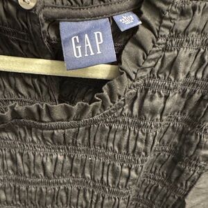 GAP Charcoal Smocked Long Sleeve Mini Dress